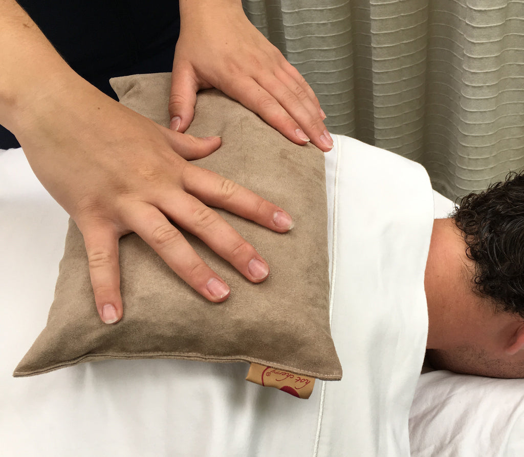 Large Rectangle Cherry Stone Pillow in Tan Ultra-Suede