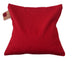 Hot Cherry Square Pillow in Red Denim