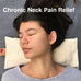 Hot Cherry Cervical/Rectangle Neck Pillow in Unbleached, Pre-washed, Natural Denim, with Cherry Blossom Pillowcase
