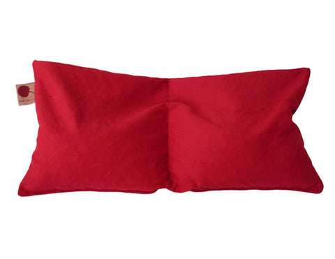 Hot Cherry Double Square Pillow in Red Denim