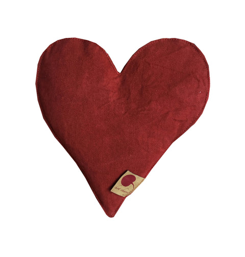 Heart-shaped pillow in Red Denim