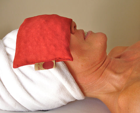 Hot Cherry Eye Pillow in Plush Red Ultra-Suede